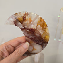 Load image into Gallery viewer, Golden Healer Quartz Crescent Moon with Stand
