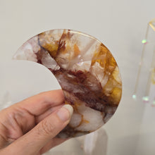 Load image into Gallery viewer, Golden Healer Quartz Crescent Moon with Stand
