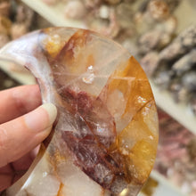 Load image into Gallery viewer, Golden Healer Quartz Crescent Moon with Stand
