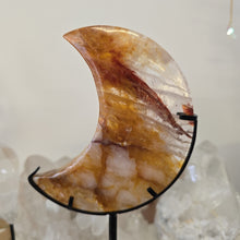 Load image into Gallery viewer, Golden Healer Quartz Crescent Moon with Stand
