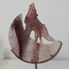 Load image into Gallery viewer, Fire Quartz Moon Howling Wolf
