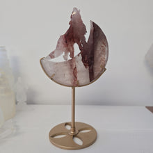 Load image into Gallery viewer, Fire Quartz Moon Howling Wolf
