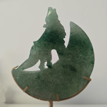 Load image into Gallery viewer, Prehnite Moon Howling Wolf
