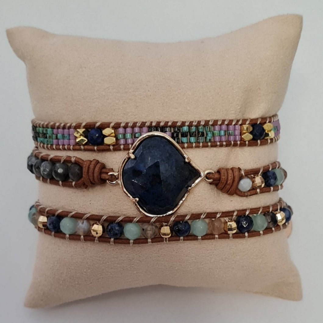 Healing Blue Sodalite Wrap Bracelet