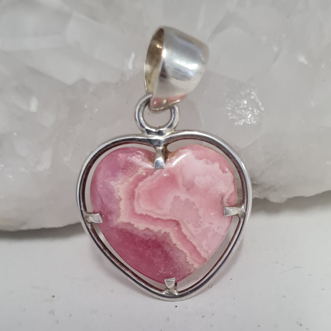 Rhodochrosite Sterling Silver Pendant