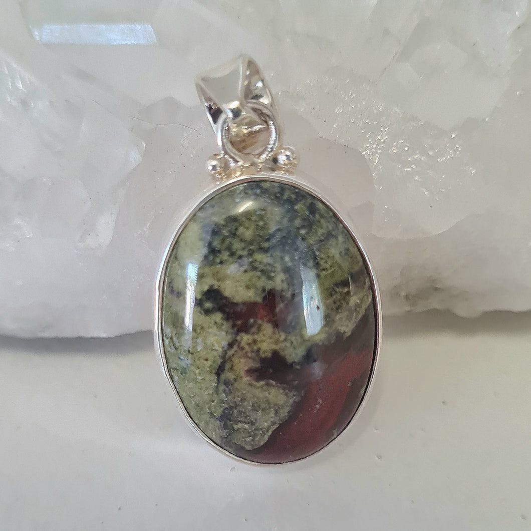 Dragon Blood Jasper Sterling Silver Pendant