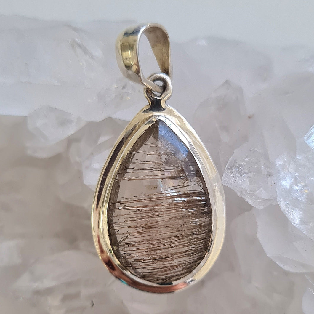Rutile Quartz Sterling Silver Pendant