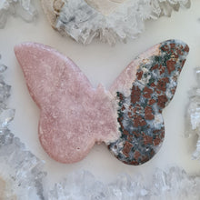 Load image into Gallery viewer, Pink Amethyst Butterfly with Green Jasper inclusions
