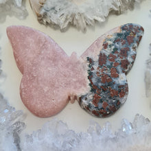 Load image into Gallery viewer, Pink Amethyst Butterfly with Green Jasper inclusions
