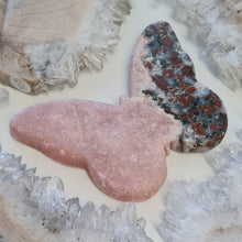 Load image into Gallery viewer, Pink Amethyst Butterfly with Green Jasper inclusions
