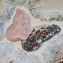 Load image into Gallery viewer, Pink Amethyst Butterfly with Green Jasper inclusions
