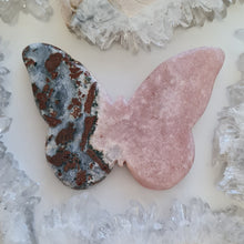 Load image into Gallery viewer, Pink Amethyst Butterfly with Green Jasper inclusions
