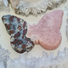 Load image into Gallery viewer, Pink Amethyst Butterfly with Green Jasper inclusions
