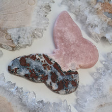 Load image into Gallery viewer, Pink Amethyst Butterfly with Green Jasper inclusions
