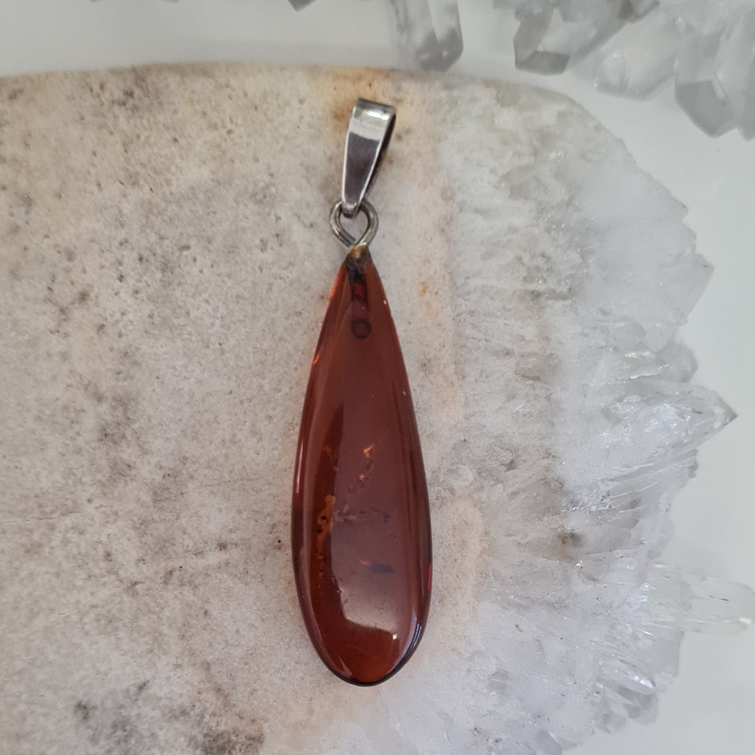 Amber Sterling Silver Pendant