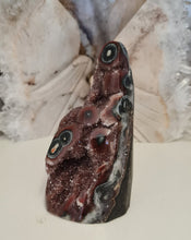 Load image into Gallery viewer, Red Amethyst with Stalactite Eyes Cutbase
