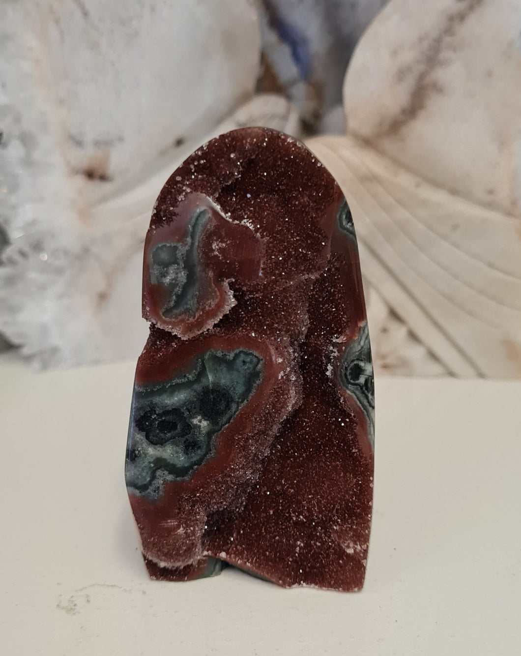 Red Amethyst with Stalactite Eyes Cutbase