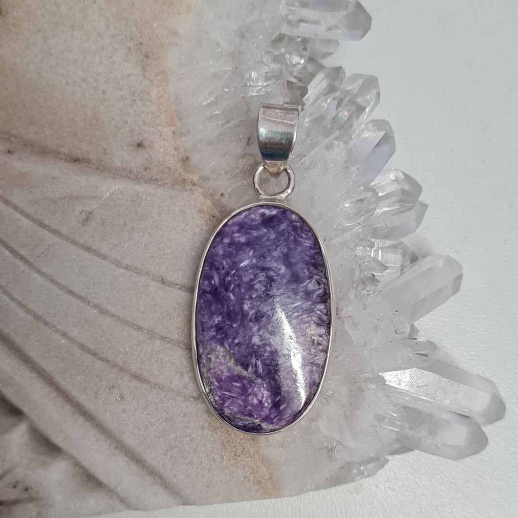 Charoite Sterling Silver Pendant