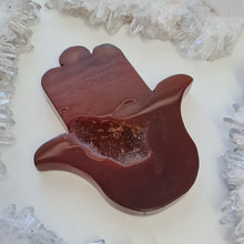 Load image into Gallery viewer, Carnelian Hamsa Hand with Stand
