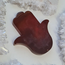 Load image into Gallery viewer, Carnelian Hamsa Hand with Stand
