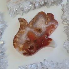 Load image into Gallery viewer, Carnelian Hamsa Hand with Stand
