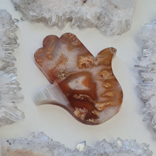 Load image into Gallery viewer, Carnelian Hamsa Hand with Stand
