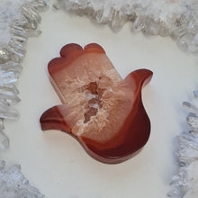 Load image into Gallery viewer, Carnelian Hamsa Hand with Stand
