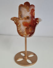 Load image into Gallery viewer, Carnelian Hamsa Hand with Stand
