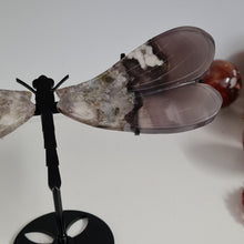 Load image into Gallery viewer, Black Flower Agate Dragonfly Wings
