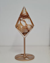 Load image into Gallery viewer, Golden Healer Quartz Diamond with Stand
