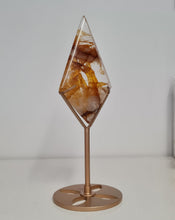 Load image into Gallery viewer, Golden Healer Quartz Diamond with Stand
