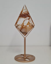 Load image into Gallery viewer, Golden Healer Quartz Diamond with Stand
