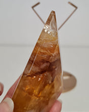 Load image into Gallery viewer, Golden Healer Quartz Diamond with Stand

