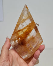 Load image into Gallery viewer, Golden Healer Quartz Diamond with Stand
