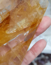 Load image into Gallery viewer, Golden Healer Quartz Diamond with Stand
