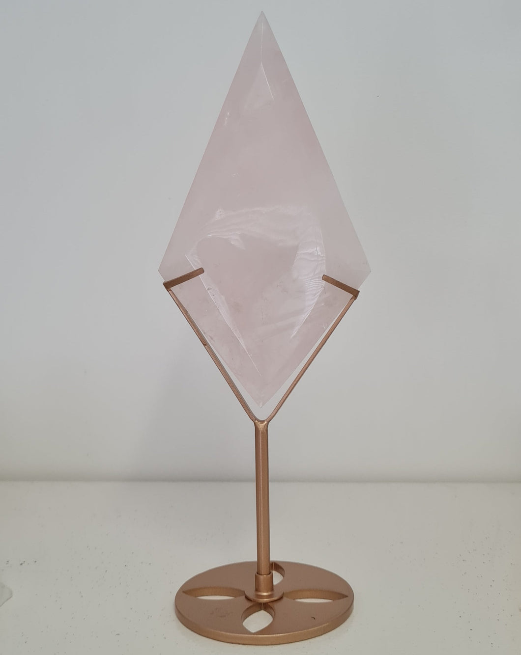 Rose Quartz Diamond with Stand