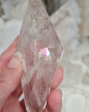 Load image into Gallery viewer, Clear Quartz Diamond with Stand - Rainbows
