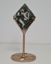 Load image into Gallery viewer, Moss Agate Diamond with Stand
