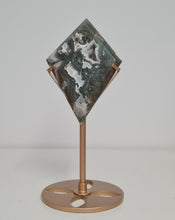 Load image into Gallery viewer, Moss Agate Diamond with Stand
