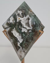 Load image into Gallery viewer, Moss Agate Diamond with Stand
