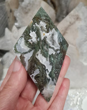 Load image into Gallery viewer, Moss Agate Diamond with Stand

