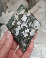 Load image into Gallery viewer, Moss Agate Diamond with Stand
