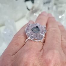 Load image into Gallery viewer, Amethyst Stalactite Slice Ring
