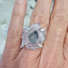 Load image into Gallery viewer, Amethyst Stalactite Slice Ring
