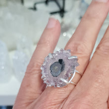 Load image into Gallery viewer, Amethyst Stalactite Slice Ring
