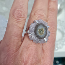 Load image into Gallery viewer, Amethyst Stalactite Slice Ring
