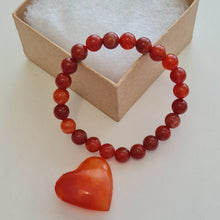 Load image into Gallery viewer, Carnelian Bracelet and Heart Boxset

