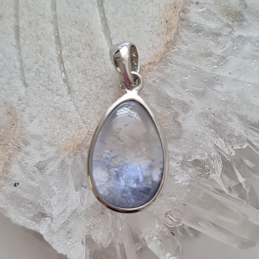 Blue Dumortierite Quartz Sterling Silver Pendant