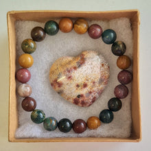 Load image into Gallery viewer, Ocean Jasper Bracelet and Heart Boxset
