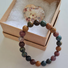 Load image into Gallery viewer, Ocean Jasper Bracelet and Heart Boxset
